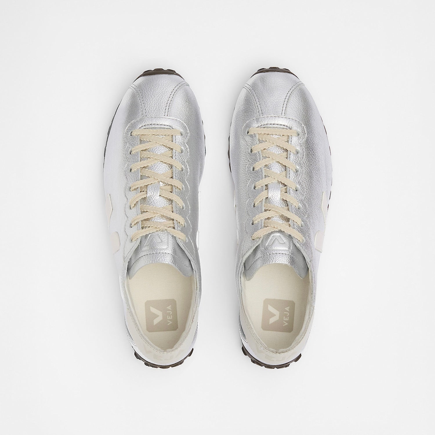 veja cateyes organic-leather silver eq0221906 Top View