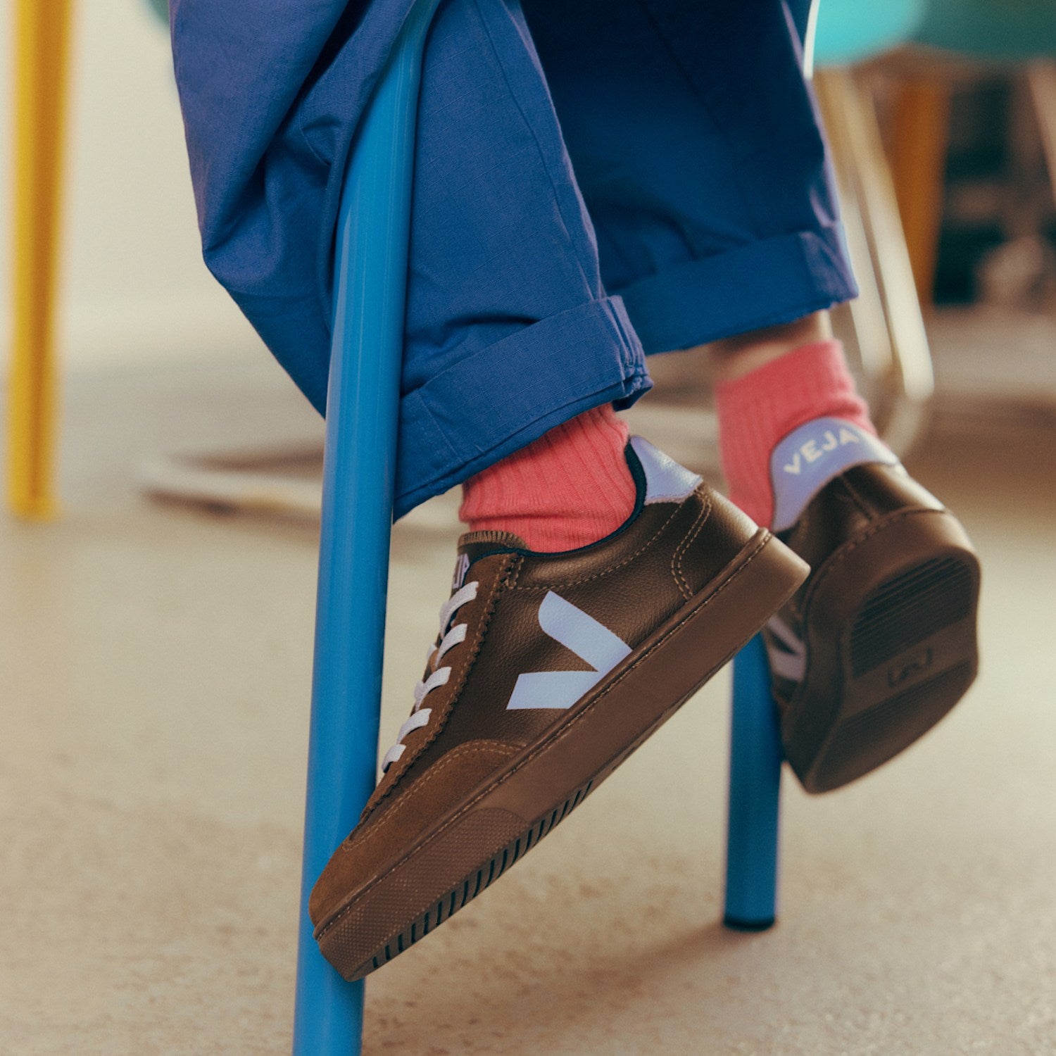 veja sneakers small-volley organic-leather brown sy2021823