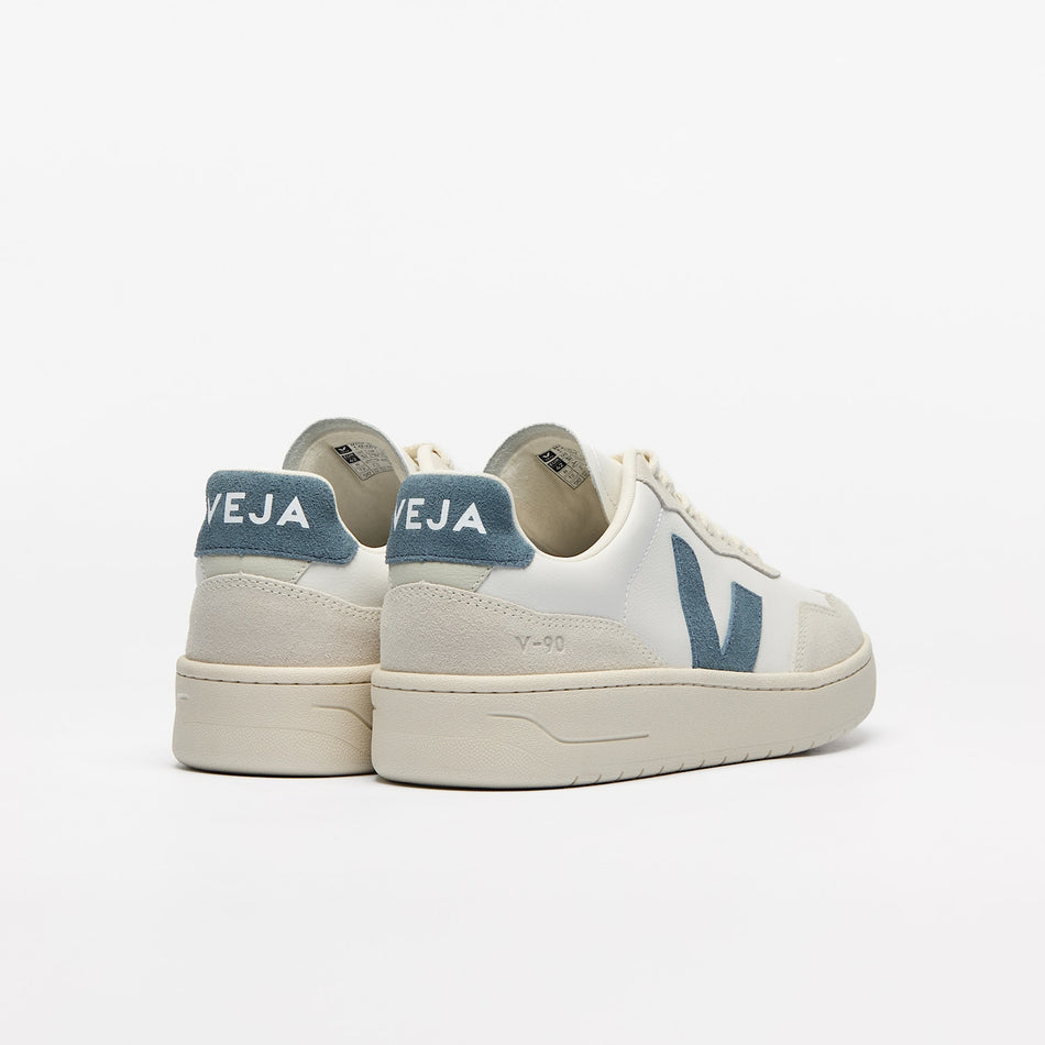 veja sneakers v-90 organic-leather white vd2003845 back view