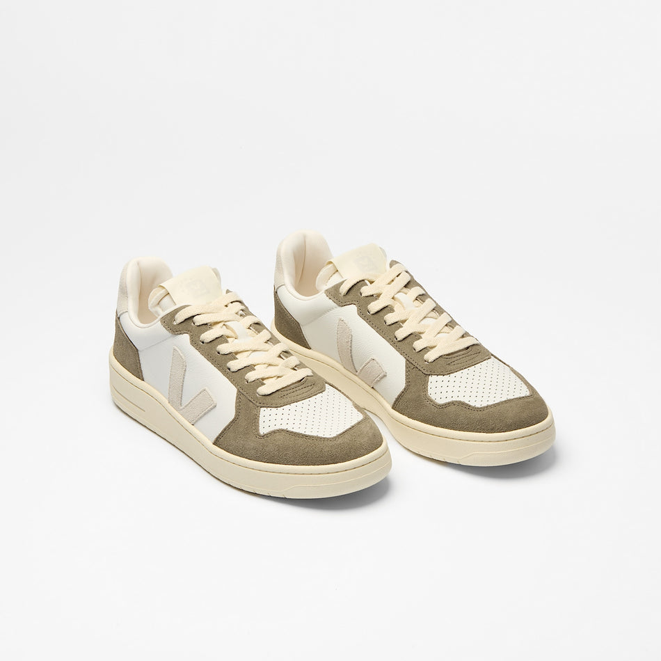 veja sneakers v-82-grained leather white natural kaki ve3321697 top view