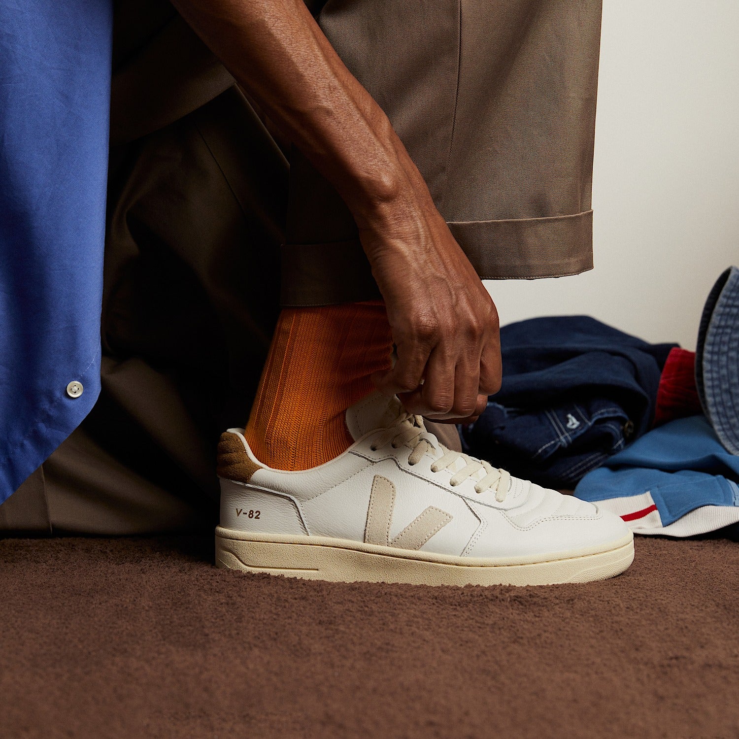 veja sneakers v-82 ii-grained leather white pierre tent vf3321447