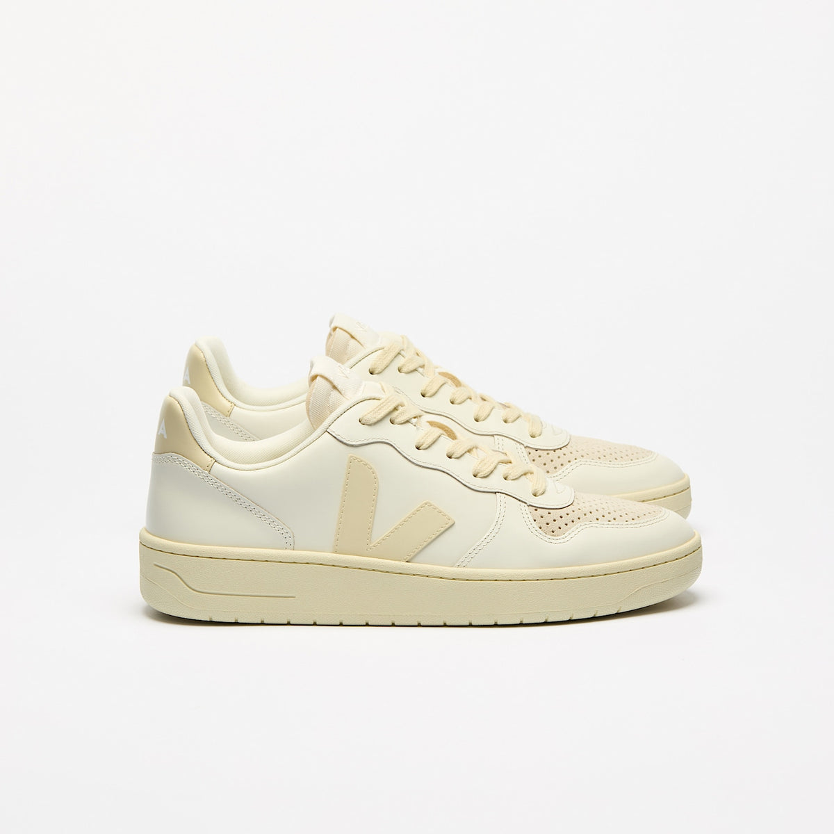 veja sneakers v-10-leather pure calcaire vi0220498 Lateral view