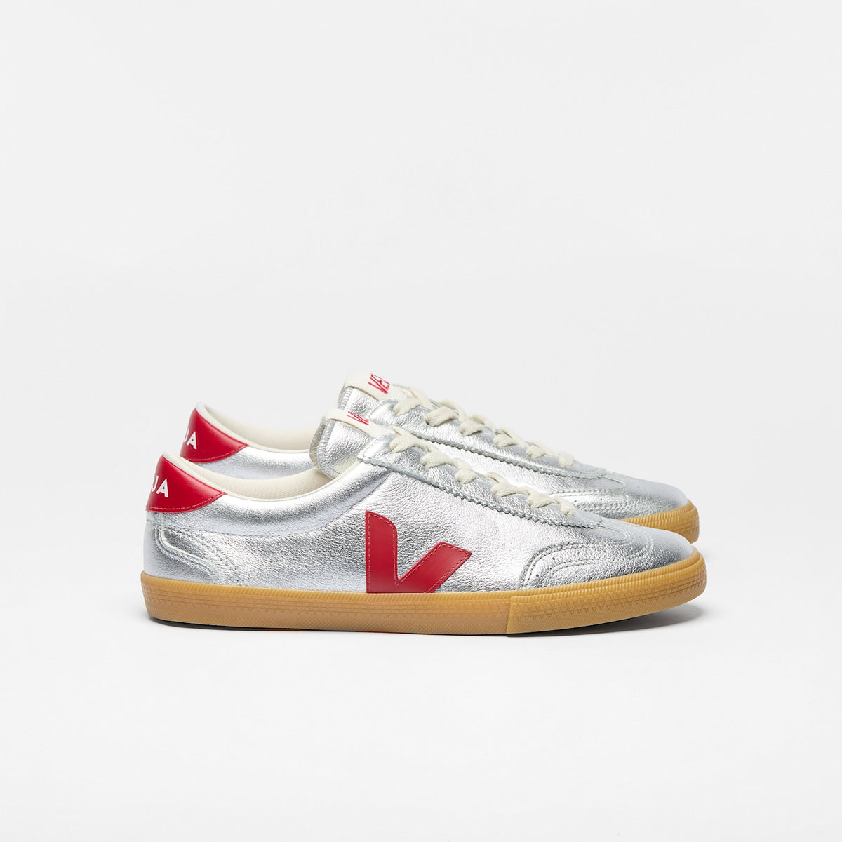 veja sneakers volley organic-leather silver vo2020881 Lateral view