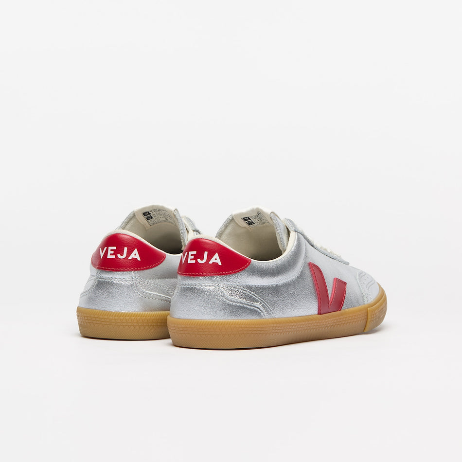 veja sneakers volley organic-leather silver vo2020881 Back view
