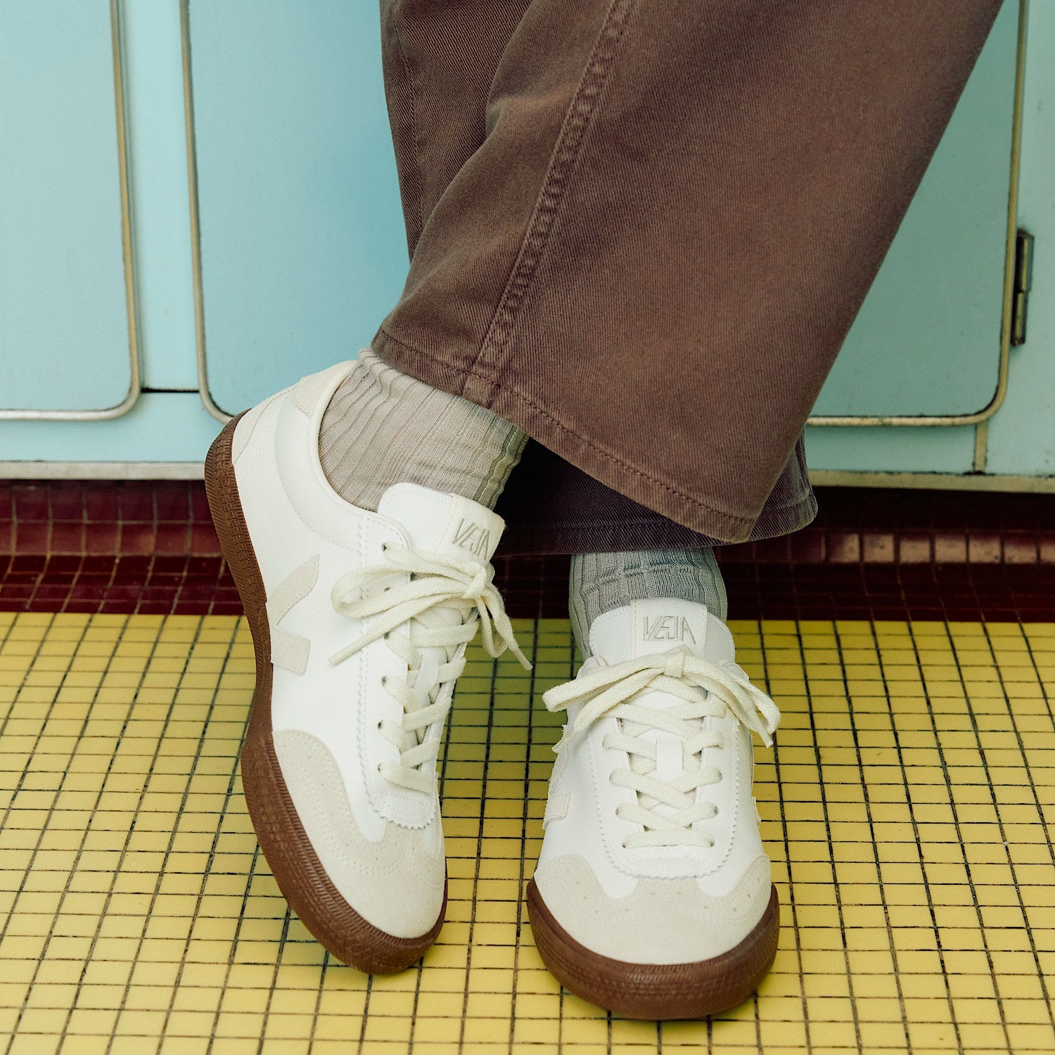 veja sneakers volley organic-leather white vo2021383